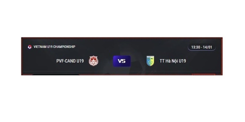 Trực tiếp PVF-CAND U19 vs TT Hà Nội U19 13:30, ngày 14/01/2025